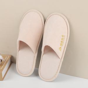 Pantofole di Lusso per Hotel in Peluche Stella, Lino e Pile Corallo, Biodegradabili, Ecologiche, Lavabili e Usa e Getta - Product Image 4