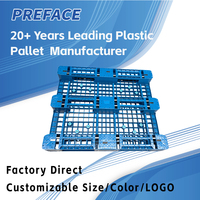 Palette en plastique hygiénique Preface 1200x1000mm en PEHD pour entrepôt pharmaceutique, salle blanche et stockage de fournitures médicales