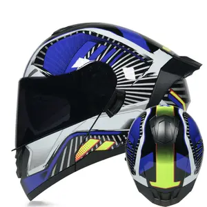 Helm Flip Up Sepeda Motor Balap, Helm Full Face dan Wajah Terbuka Kualitas Tinggi