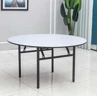 Mesa de Comedor Plegable para Exteriores, de Metal y PVC, Económica, Resistente y Ecológica, Ideal para Restaurantes, Banquetes, Hoteles y Fiestas