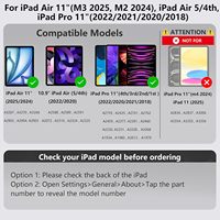 Clavier Magique pour iPad Pro 11 (1ère/2ème/3ème/4ème génération), iPad Air 11 pouces (M4 2026/M3 2025/M2 2024) et iPad Air 10,9 pouces (5ème et 4ème génération)