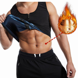Tuta da <span class=keywords><strong>uomo</strong></span> in Neoprene per Sauna corsetto Shaper per il corpo caldo per la perdita di peso con cerniera gilet da allenamento canotta Top - Product Image 1