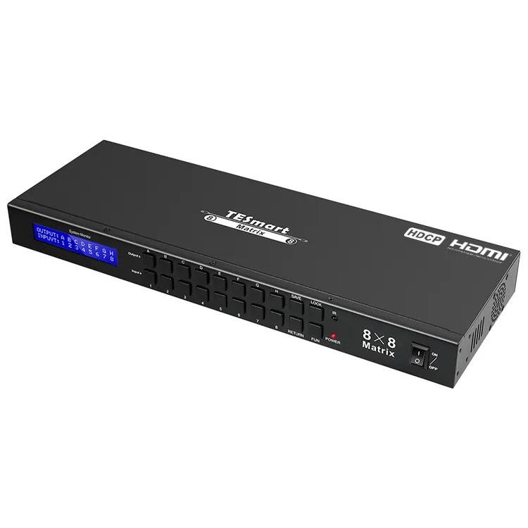 TESmart Matriks HDMI 8X8 4K @ 30Hz dengan LAN atau Pengontrol RS232