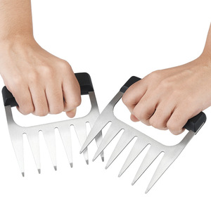 Desmenuzador de carne Bear Claw, herramienta multiusos para barbacoa con mango de madera y acero inoxidable 2cr13, para asar y ablandar la carne - Product Image 3