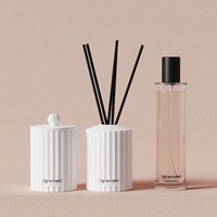 C & H Flacon pulvérisateur en verre pour bougie et diffuseur de roseaux en céramique noir mat de luxe