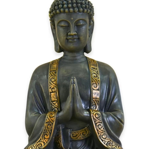 Estatua Grande de Buda en Meditación, Edición Navideña, 37.5x15x24cm, Exquisita Estatua de Buda de Resina Pintada a Mano, Meditación Serena - Product Image 1