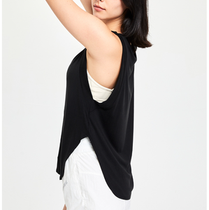 Débardeur de yoga ample pour femme avec fente latérale, col rond, sans manches, séchage rapide, respirant, pour le sport et la course à pied, vente en gros - Product Image 4