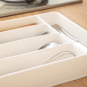 Contenedor de almacenamiento rectangular para <span class=keywords><strong>el</strong></span> hogar, vajilla de cocina, organizador de <span class=keywords><strong>escritorio</strong></span> de PP de inyección, bandeja de cajón para organización de <span class=keywords><strong>escritorio</strong></span> - Product Image 6