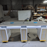 Table de manucure de luxe avec collecteur de poussière, poste de travail pour technicien(ne) des ongles, plateau en marbre, bureau de manucure LED pour salon de beauté