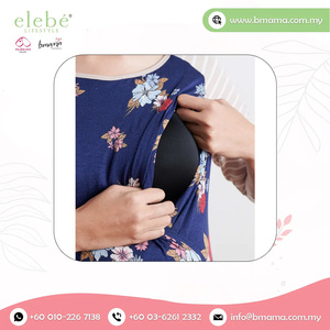 Venta al por mayor maternidad enfermería Tops Floral Pullover Camiseta cómoda para la lactancia - Product Image 2