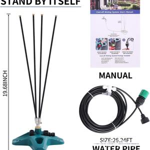 Sistema de Enfriamiento por Nebulización Xiaze, Microaspersor Portátil para Jardín, Nebulización Fina, Control Manual, Alimentado por Agua, Uso en Exteriores - Product Image 2