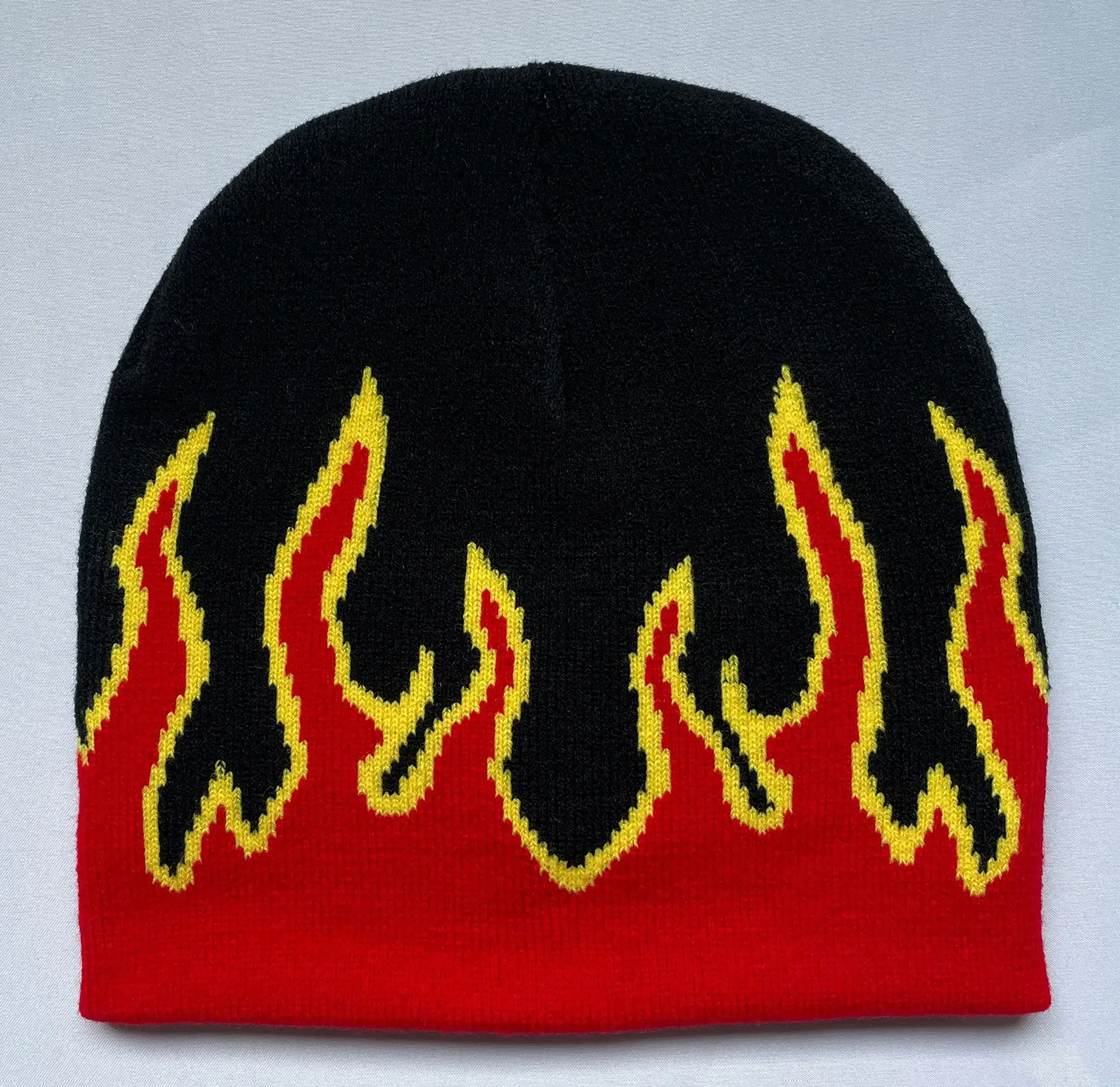 अनुकूलित रंग beanie लौ के साथ सिर टोपी गर्म सर्दियों टोपी बुनना