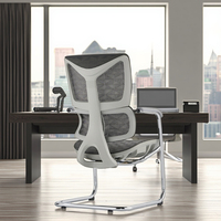 Chaise de bureau de direction moderne de luxe entièrement en maille avec cadre en acier pour salle de formation, salle de réunion, salle d'attente, lecture