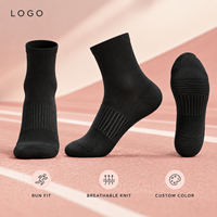 Chaussettes plates noires côtelées avec soutien de la voûte plantaire, respirantes, en maille, pour la course et l'athlétisme, avec gestion de l'humidité et maintien du talon