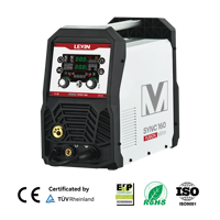 LEVIN Nouvelle soudeuse MIG à inverter CE certifiée 230V pour soudage TIG sans gaz CO2, avec courbes synergiques préréglées, idéale pour les soudeurs débutants