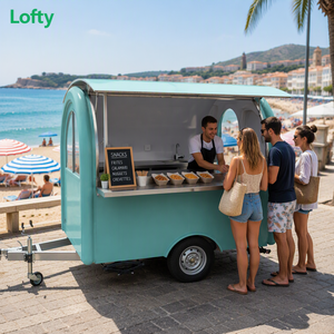 Camion de restauration mobile avec cuisine complète, remorque alimentaire BBQ, chariot à café, friteuse à gaz pour <span class=keywords><strong>crêpes</strong></span>, restaurants de restauration rapide - Product Image 1