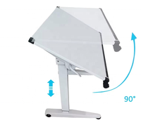 Bureau mobile réglable en hauteur avec tableau blanc et roulettes, poste de travail ergonomique assis-debout pour bureau et salle de classe
