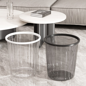 Transparent Waste Bin 10L Cylindrical With Press Ring For Kitchen Bathroom Bedroom Office Indoor Use - Product Image 3