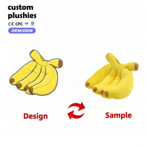 Juguete de Peluche de Plátano para Mascotas al por Mayor, Juguete <span class=keywords><strong>Molar</strong></span> para Perros Resistente a Mordidas con Sonido, Muñeco de Peluche Suave para Masticar, Juguete para Aliviar la Ansiedad de Cachorros - Product Image 1