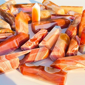 หินคาร์เนเลียนลายธรรมชาติแบบขายส่ง หินอาเกตสีแดงลายเส้นสำหรับบำบัดและตกแต่ง - Product Image 4