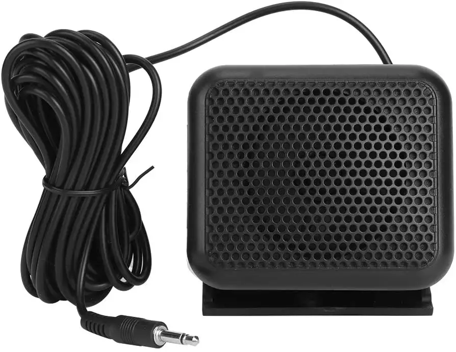 Sanpyl Filaire Haut-Parleur Externe NSP-100 Mini Haut-Parleur Externe Mobile Radio Microphone pour Kenwood Yaesu ICOM Ham Voiture Radios