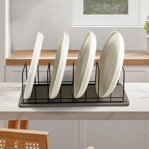 Égouttoir à vaisselle vert avec plateau ovale contemporain absorbant pour comptoir de cuisine - Product Image 5