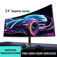Moniteur de jeu 34 pouces pour ordinateur de bureau, écran incurvé 4K HD, luminosité 250 cd/m², 99 % sRGB, DP/USB, idéal pour le gaming automobile