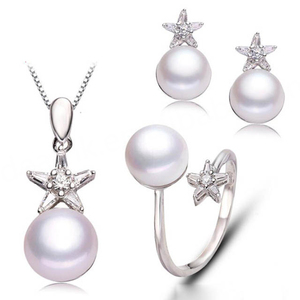 Conjunto de Joyería de Plata de Ley 925 con Perlas Redondas de Grado AAAA con Opciones de Chapado en Oro, Nuevo Diseño Moderno y de Moda - Product Image 4