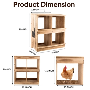 Caja nido <span class=keywords><strong>de</strong></span> pollo <span class=keywords><strong>de</strong></span> <span class=keywords><strong>madera</strong></span> montada en la pared para poner huevos <span class=keywords><strong>de</strong></span> 4 compartimentos <span class=keywords><strong>de</strong></span> alta resistencia para <span class=keywords><strong>Gallinero</strong></span> - Product Image 3