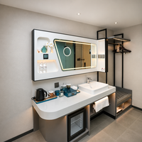 Lit King Size Hôtelier avec Plateforme Lumineuse LED, Tête de Lit Murale en Chêne, Insert Matelassé Chocolat, Ensemble de Chambre Contemporain de Style Boutique