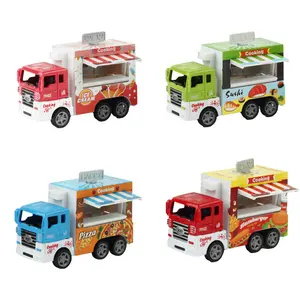 Bán buôn thực phẩm Xe tải kéo trở lại hợp kim Đồ chơi Container xe tải Die Cast Xe mô hình