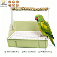 Support d'entraînement pour perroquet, station de repose pour oiseaux avec plateau amovible pour les excréments, accessoires pour cage de calopsitte et de canari