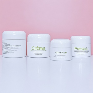 Envases de Porcelana Vacíos para Cuidado de la Piel, Impresión Personalizada, Cilindro de Lujo, Color Blanco Lechoso Opalino, Tarro de Vidrio para Crema Cosmética, 30g 50g 100g - Product Image 1