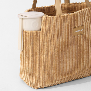 멀티 컬러 코듀로이 토트 크로스백 여성용 스몰 새첼백 스타일리쉬 여성 핸드백 코듀로이 토트백 여행용 - Product Image 5