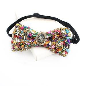 Corbatas de Moño con Pedrería para Hombre, Corbatas de Moño Pre-atadas con Lentejuelas y Longitud Ajustable, Accesorios de Joyería para Traje de Etiqueta, Boda y Fiesta - Product Image 4