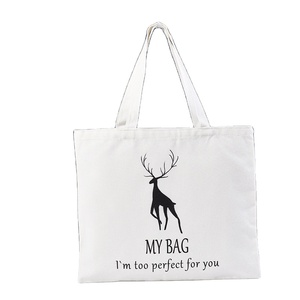 Sac fourre-tout en toile de coton personnalisé, résistant, réutilisable, mignon, à motifs d'animaux, élégant, pour le shopping - Product Image 1
