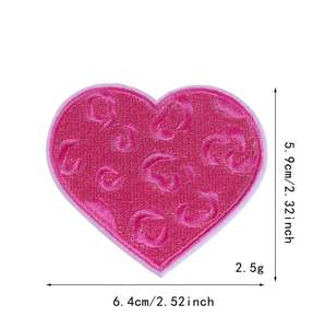 Iron on Embroidery Hot pink Color Violin <b>Fire</b> Heart Clock Boots Lighter Leopard Sunglass Guitar Patch for Clothes Hat Bag - Product Image 5