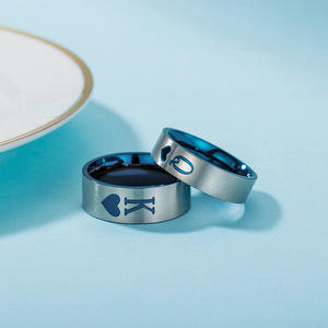 ODM anillos de compromiso anelli <span class=keywords><strong>di</strong></span> promessa coordinati per le coppie Love King Queen fedi nuziali anelli in acciaio inossidabile - Product Image 4