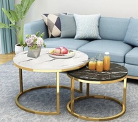 Mesa Auxiliar de Centro Extensible de Aluminio con Diseño Circular Moderno para Sala de Estar