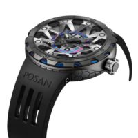 Montre mécanique haut de gamme en gros, boîtier en alliage de titane, verre saphir, étanche 30M, squelette pour homme