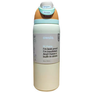 Bouteille d'eau sport isolée sous vide en acier inoxydable SS304, sans BPA, anti-fuite, avec poignée et paille, couleur unie, pour fruits, modèle Freesip - Product Image 3