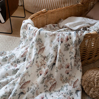 Couverture d'été fine 4 couches en fibre de bambou et coton pour bébés et enfants, idéale pour la sieste en crèche et l'utilisation climatisée, en soie glacée