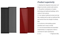 Tuile solaire photovoltaïque pour toiture, système BIPV, tuile de toit décorative de type N résidentielle et générateur d'énergie efficace