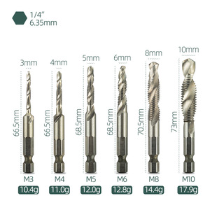 Hex Shank <b>Drill</b> <b>Bits</b> Metric Jobbers Length Tialn Coated For Steel M3 M4 M5 M6 M8 M10 - Product Image 3