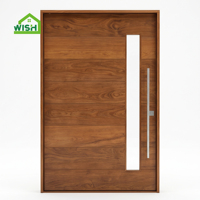 Grande porte pivotante en verre en bois massif pour l'entrée d'une maison moderne Porte d'entrée de sécurité pivotante en bois pour villa