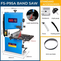 Scie à ruban verticale de précision FuSai 9 pouces 550W FS-P95A 220V avec positionnement laser pour la découpe du bois et du métal