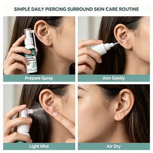 Spray detergente delicato per piercing alle erbe, OEM Private Label, per la cura quotidiana della pelle intorno agli orecchini e ai piercing del corpo - Product Image 3