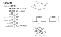 Amortisseur de crémaillère à huile de silicone RD601.1, 11 dents, pour accessoires de cuisine et salle de bain, fonctionnement manuel, résistance 500-2500gf.cm, -20°C