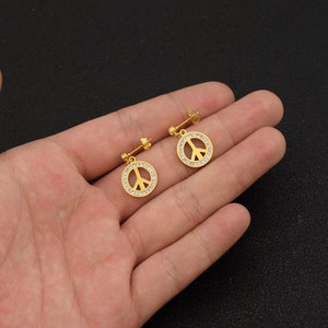 Pendientes de Lujo Coreanos de Acero Inoxidable 316L con Baño de Oro PVD de 14k y 18k, con Circonitas, Diseño de Avión, para Mujer - Product Image 2