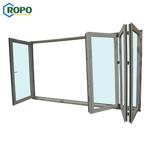 <span class=keywords><strong>ROPO</strong></span> Australia Estándar Balcón Acordeón Temper Glass UPVC Marco Puerta Plegable - Product Image 3